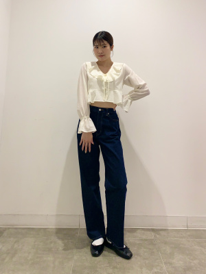 ふじたかなすびページ③ GU公式 | ラッフルボレロブラウス