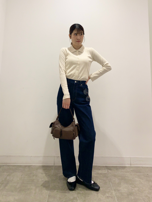 みっちゃんです GU公式 | リブポロカーディガンQ