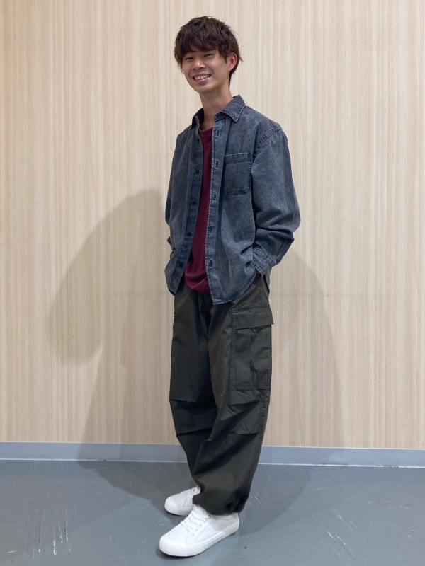 ★ラスト★GU ツータックバギースラックス ストライプ Sサイズ 2024新作】GU ツータックバギースラックス（無地・ストライプ