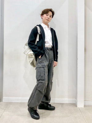 GU公式 | デニムスーパーワイドカーゴパンツ(セットアップ可能)