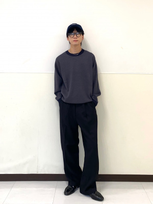 GU公式 | スムースニットクルーネックセーター(ヘリンボーン)