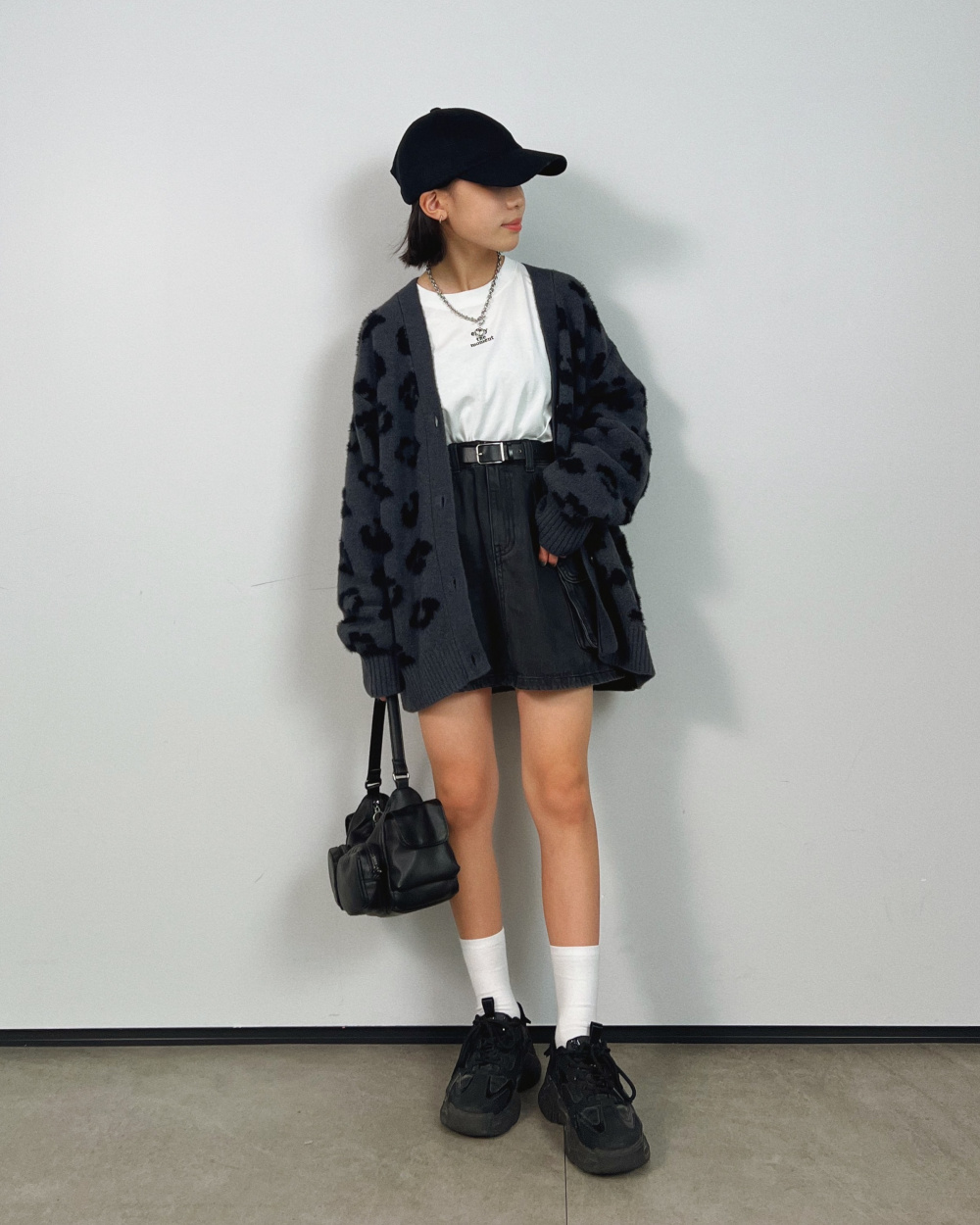 GIRLSカットアウトT(長袖)JR、GIRLSオーバーサイズカーディガン 