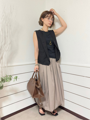 GU公式 | リネンブレンドコンパクトベスト(セットアップ可能)