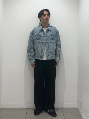Riu デニムセットアップ Shoowtime セットアップ Colorless fringe zip-up denim setup