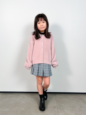 GU公式 | GIRLSシャギーニットビジューボタンカーディガン