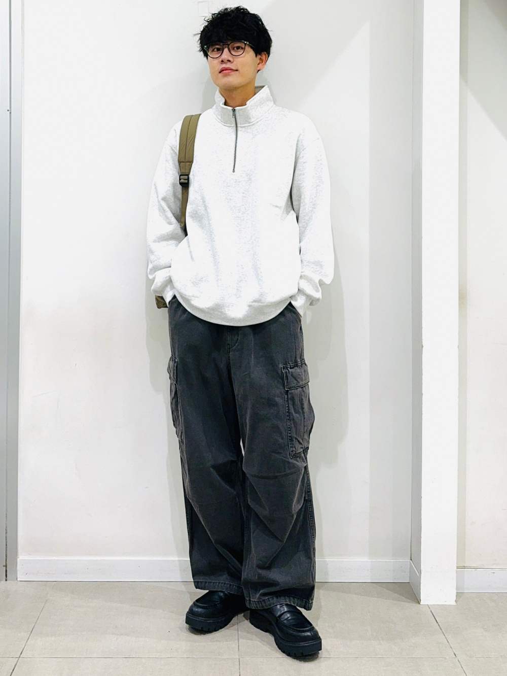 ウォッシュドスウェットワイドパンツ(セットアップ可能)、ヒートパ