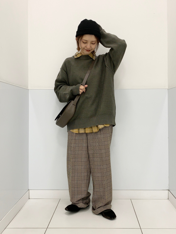 ツータックバギースラックス(チェック)(セットアップ可能)（メンズ）の