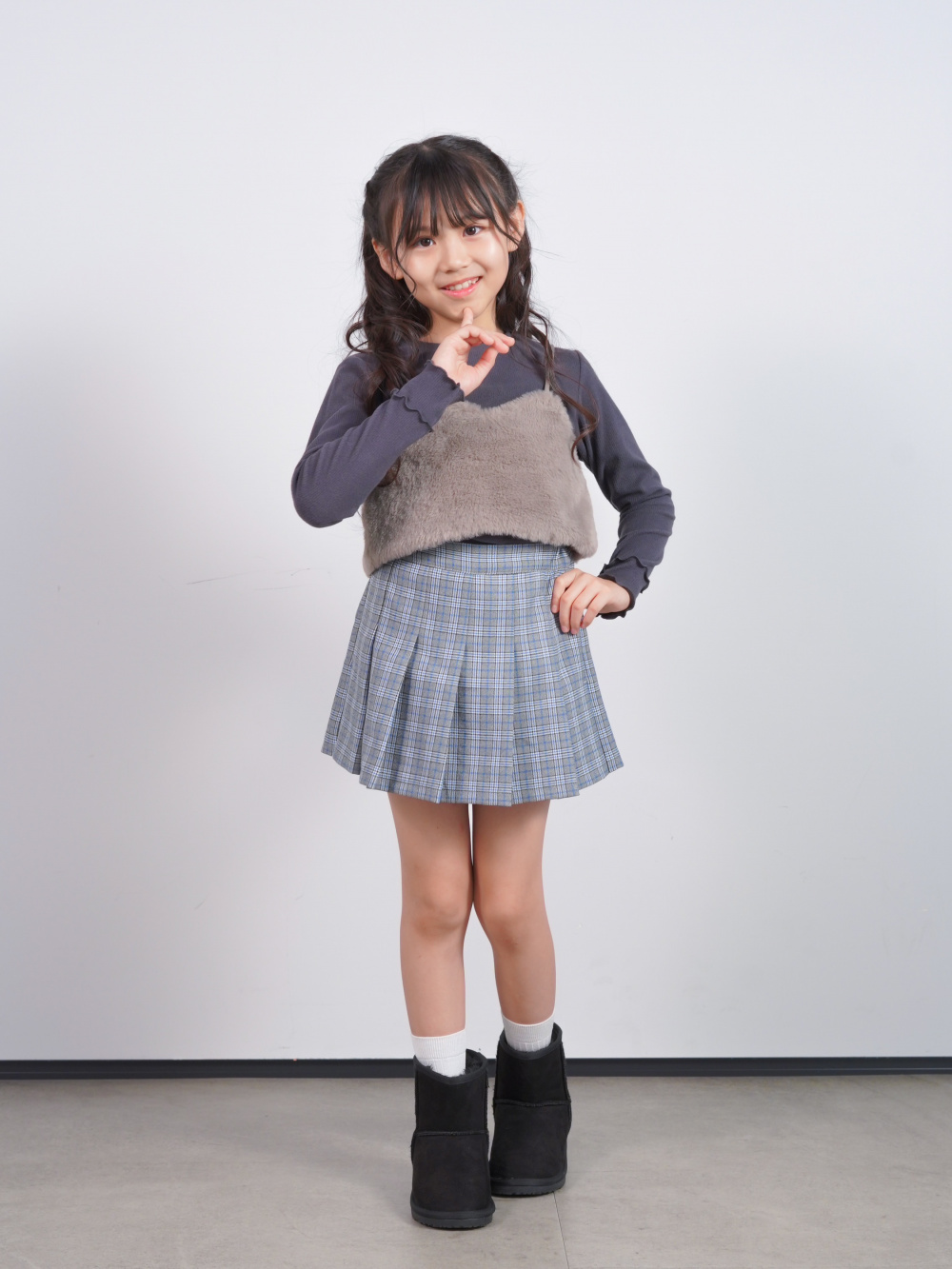 GIRLSカットアウトT(長袖)JR、GIRLSフェイクレザーミニスコート