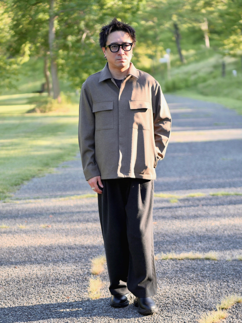 ダブルポケットシャツ(セットアップ可能)」の着用コーディネート