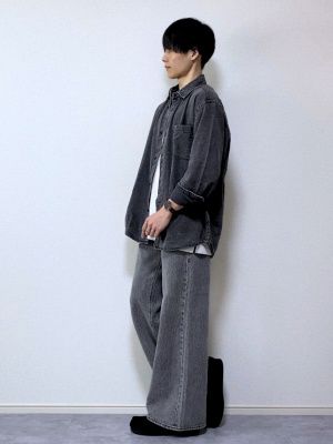 GU公式 | ミドルライズワイドジーンズ(丈標準72.0～76.0cm)