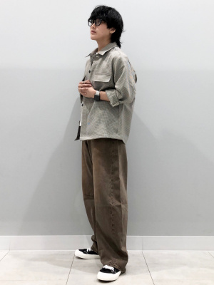 GU公式 | ダブルポケットシャツ(チェック)(セットアップ可能)