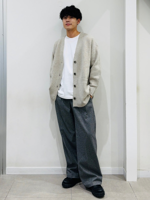 栄光ルピア GU公式 | ヘリンボーンタックワイドパンツ+EC(丈長め80.0cm)