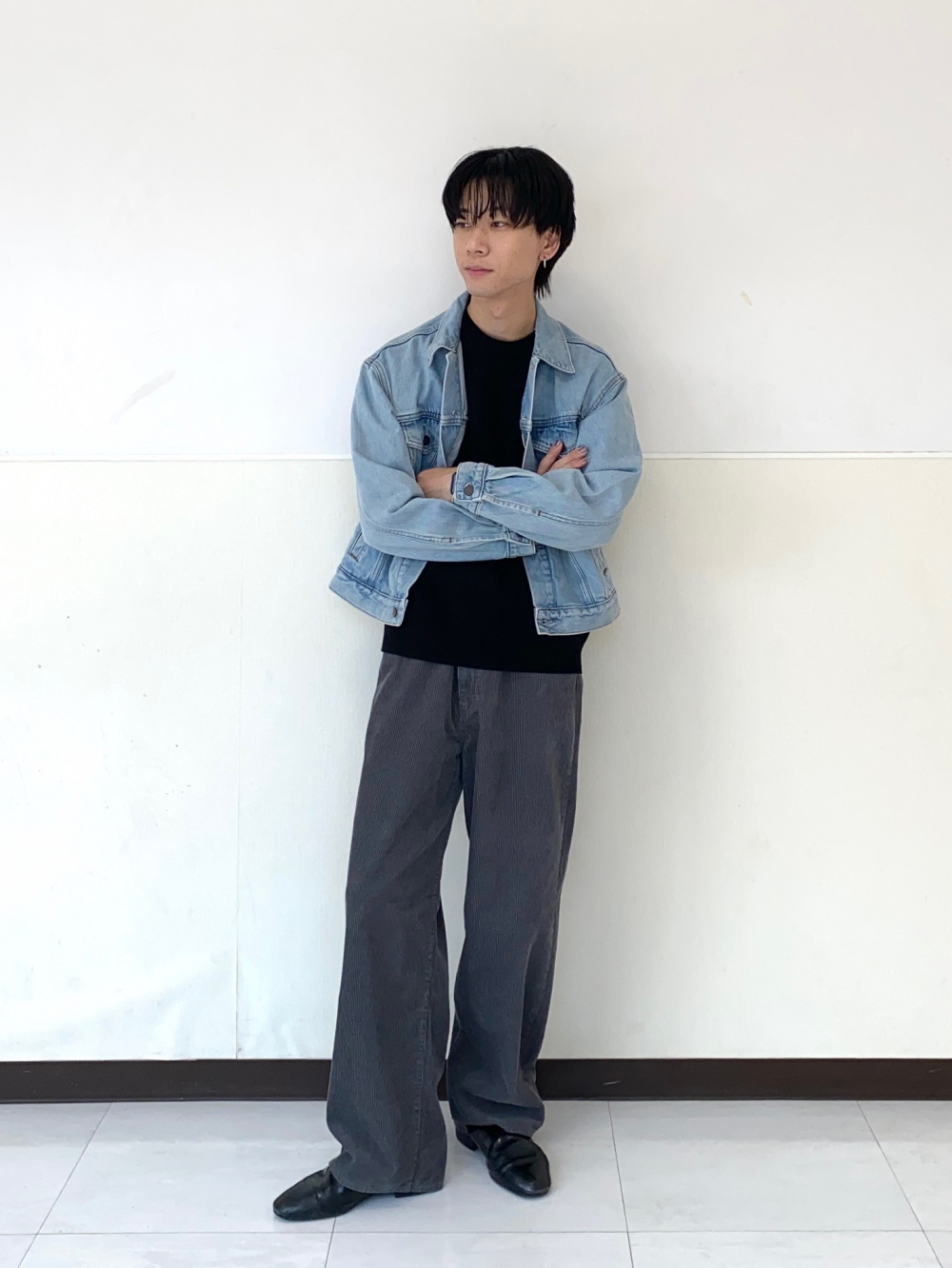 セットアップ オーバーサイズデニムジャケット&ワイドパンツ