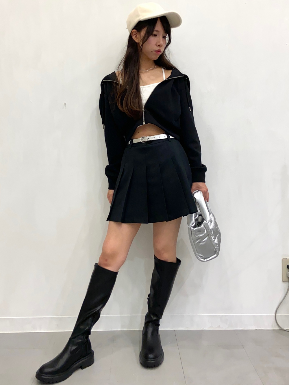 2ピースニットキャミソールワンピース、ブラフィール2WAYクロップド