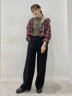 みりあん☺︎11 GU公式 | シアーギャザーT(半袖)Q