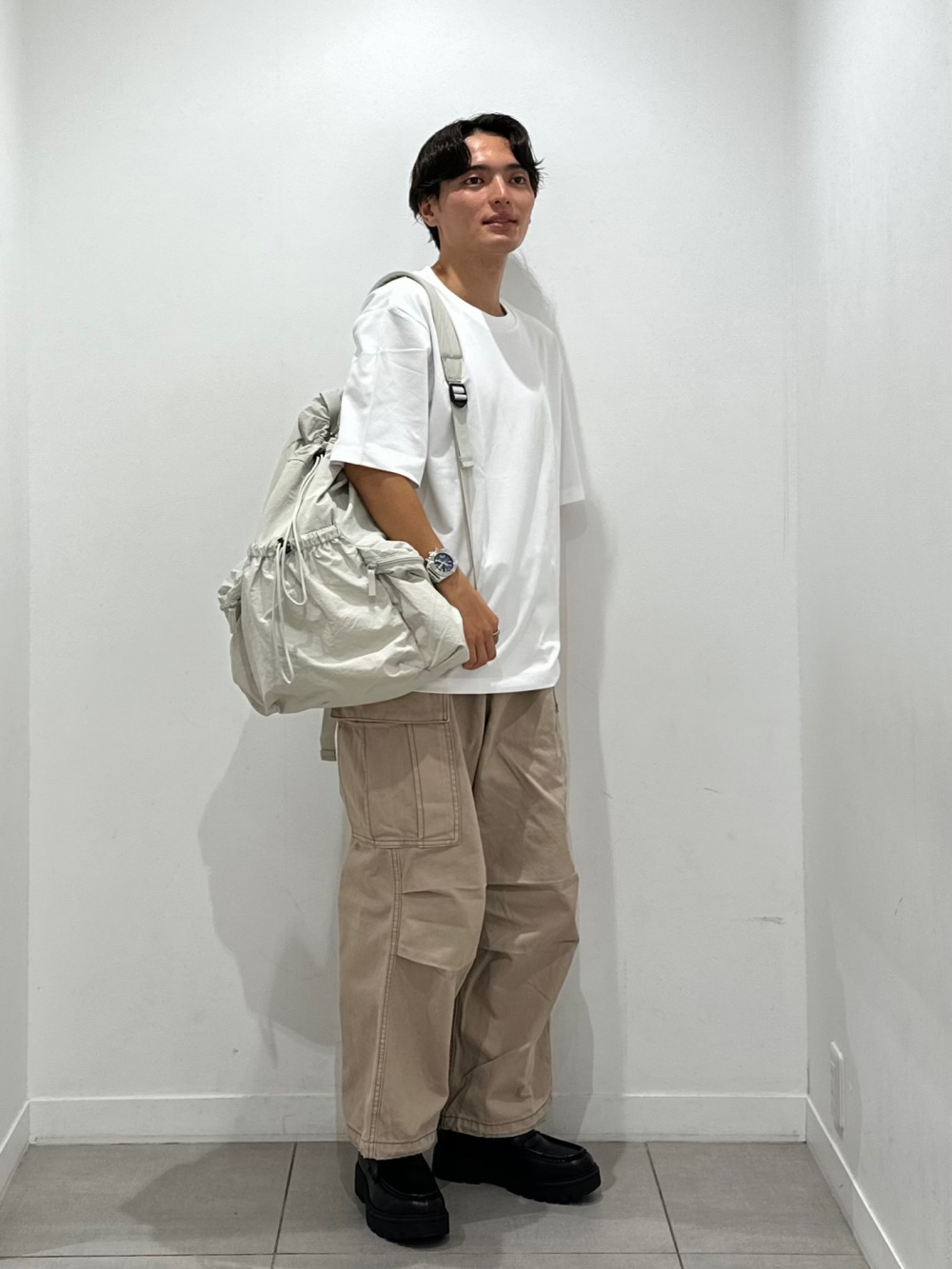GU ジーユー デニムスーパーワイドカーゴパンツ ベージュ ブルー 2点セット GU ジーユー☆デニムスーパーワイドカーゴパンツSパラシュート