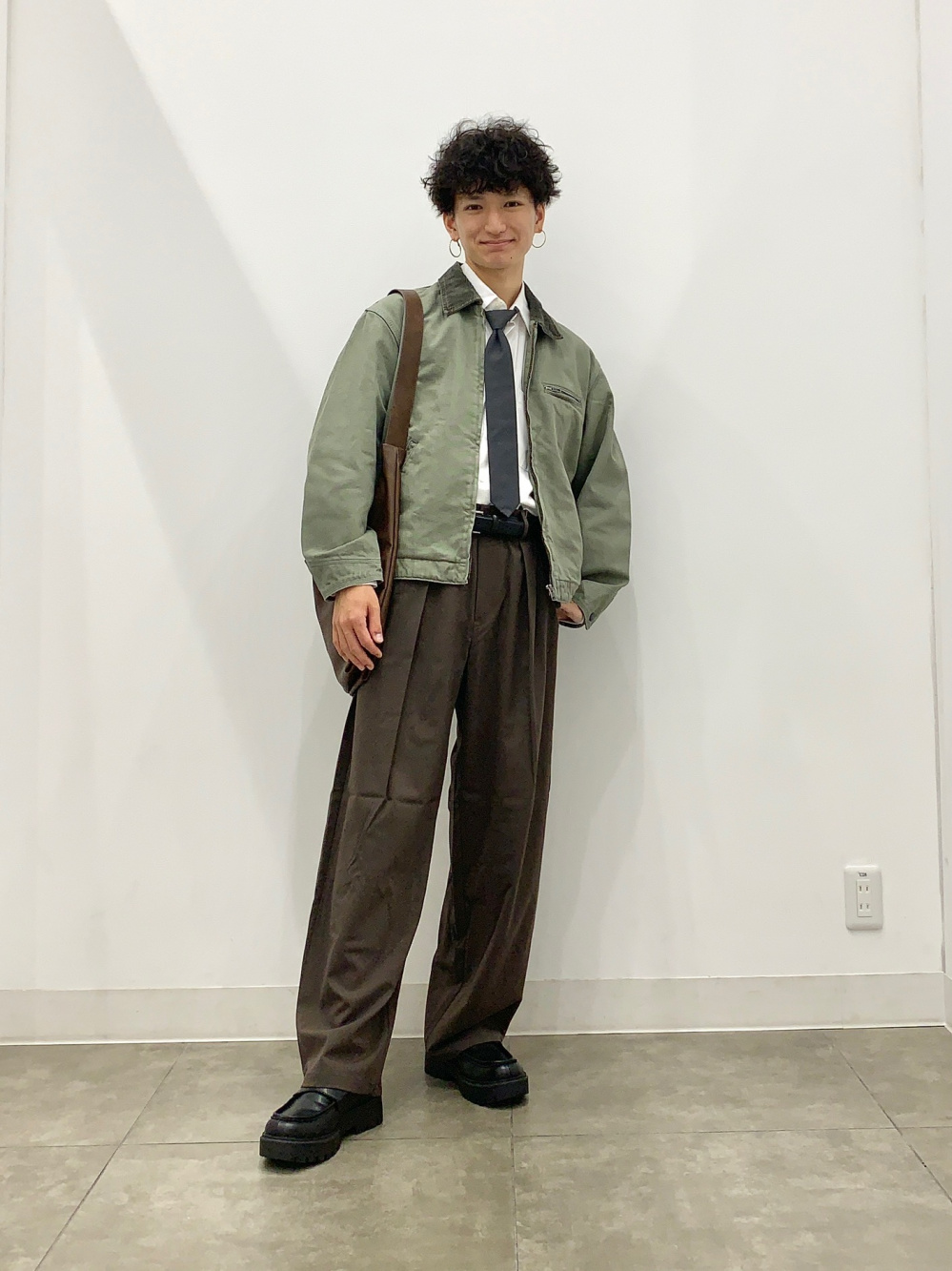 ソフトコットンクルーネックT(長袖)、ウォッシュドコットン