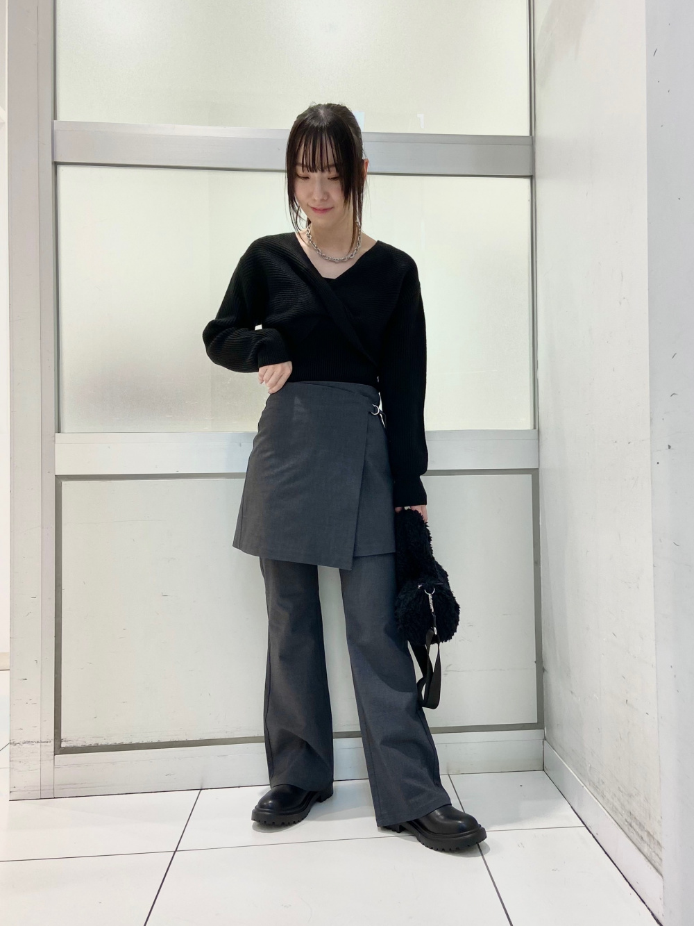 2点合計　スカート　パンツ インパン裏地付きキルティングフレアミニスカート[gm672