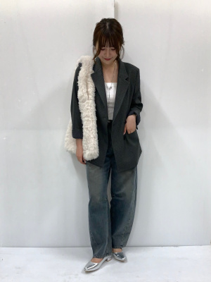 GU公式 | ダブルブレストチェックジャケット(セットアップ可能)