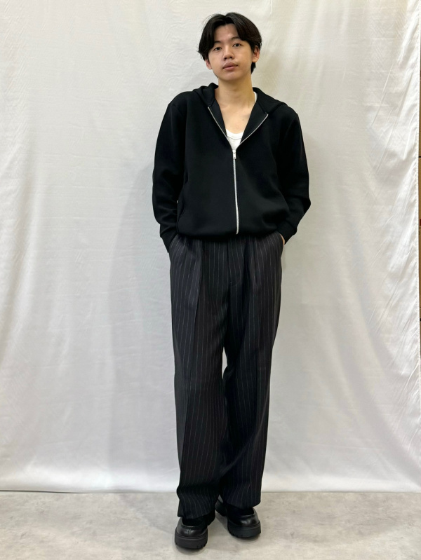 ★新 品★GU ツータックバギースラックス ストライプ Sサイズ GU公式 | ツータックバギースラックス(ストライプ)(セットアップ