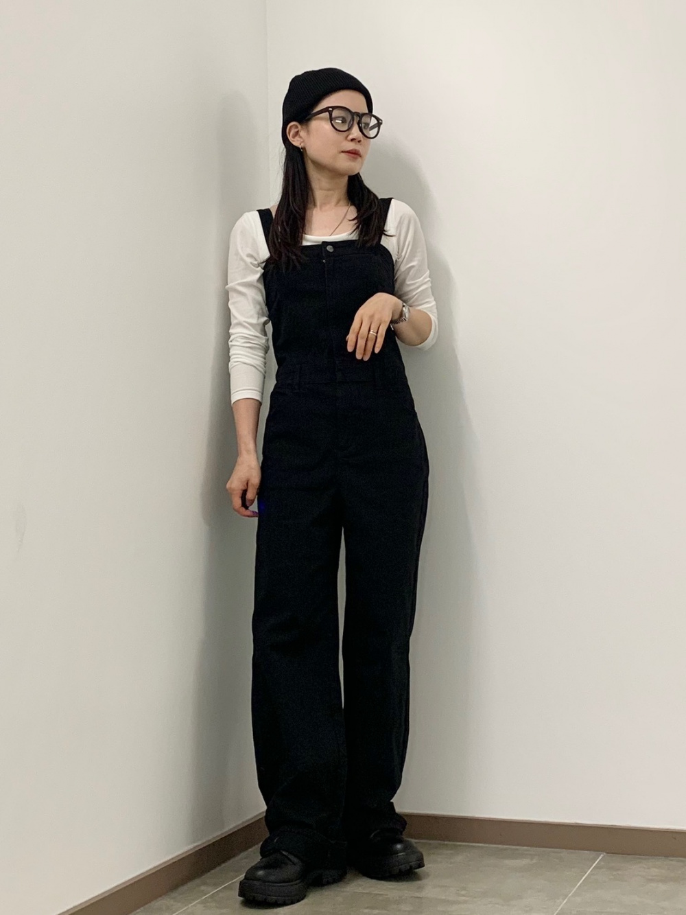 2ピースコート(チェック) by rokh、ジーンズ by rokh」の着用 2ピースコート(チェック) by rokh、ジーンズ by rokh」の着用