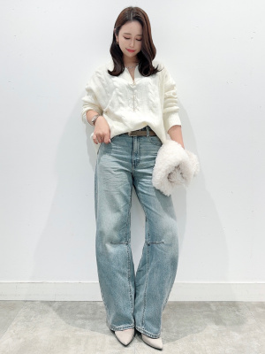 さ。ページ GU公式 | パフィータッチスキッパーケーブルセーター