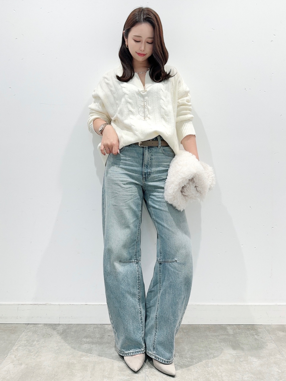 ぷちお　様 シアーラメショートカーディガンZ+E（レディース）の着用