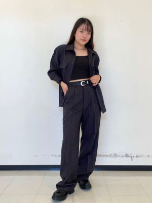 ★新 品★GU ツータックバギースラックス ストライプ Sサイズ ☆新 品☆GU ツータックバギースラックス ストライプ Sサイズ GU