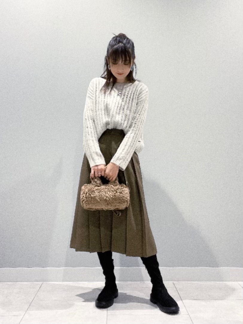 グッチGUCCI シェリーラインツイードスカート アイボリー赤他44