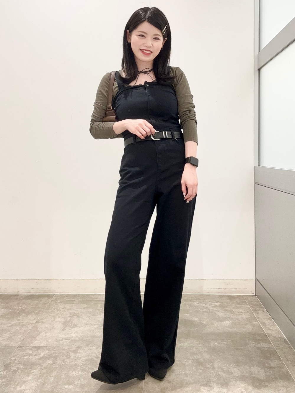 コットンブレンドリブクロップドヘンリーT(長袖)(ドライ)、ベア