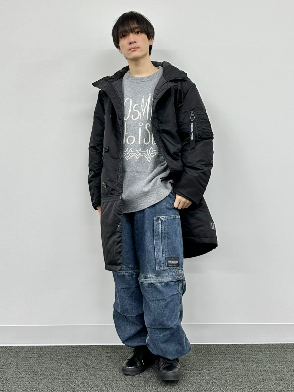 ヒートパデッドコンバーチブルコート UNDERCOVER、クルーネック