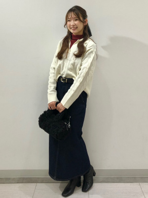 GU公式 | パフィータッチスキッパーケーブルセーター