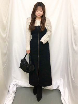 GU公式 | デニムフロントジップワンピース