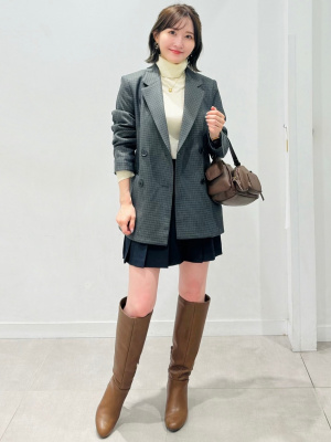 GU公式 | ダブルブレストチェックジャケット(セットアップ可能)