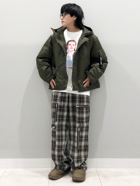 GUアンダーカバー　2wayヒートパテッドコンバーチブルコート　凝ったお造りです グラフィックT UNDERCOVER 2、ヒートパデッドコンバーチブルコート