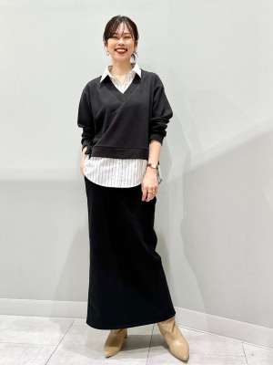 GU公式 | 布帛コンビネーションプルオーバーQ