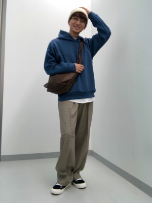 GU公式 | ツータックバギースラックス(チェック)(セットアップ可能)