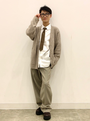 GU公式 | ツータックバギースラックス(チェック)(セットアップ可能)