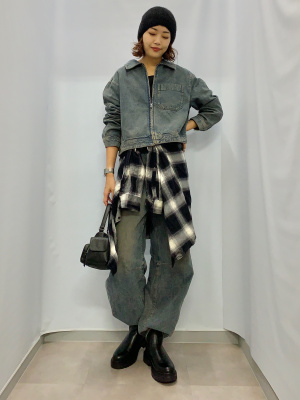 GU公式 | デニムジップアップブルゾン(セットアップ可能)