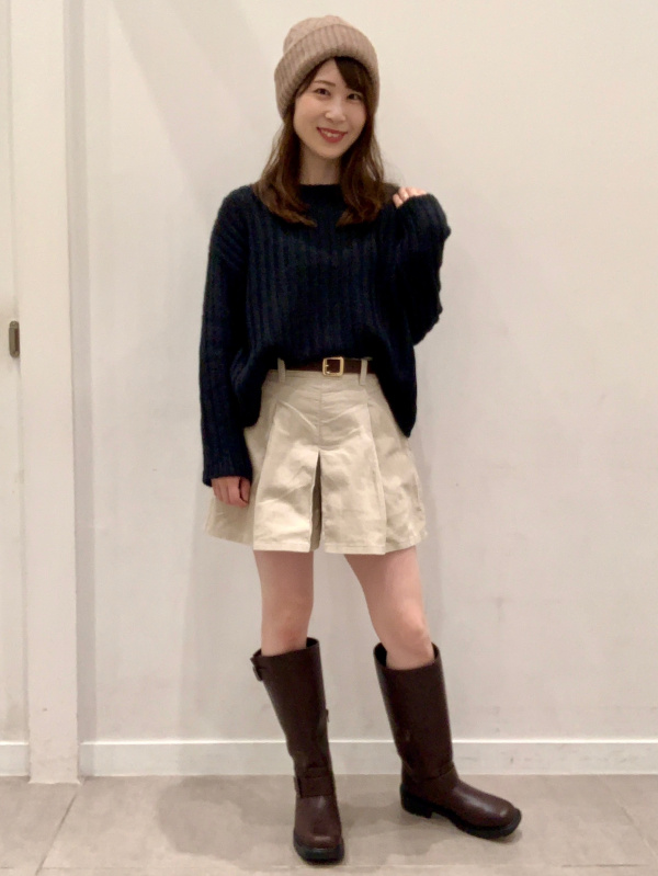 パフィータッチ スキッパーポロセーター(長袖)、ブラッシュド