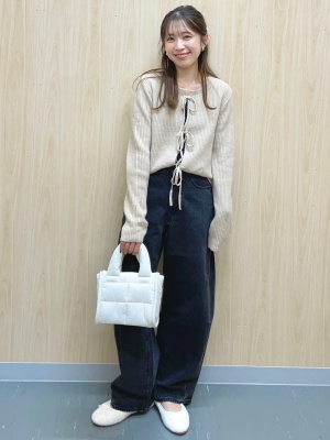 GU - 多部未華子さん衣装 GU フロントリボンカーディガン の通販