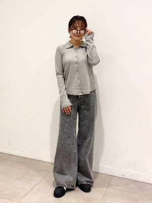 GU公式 | リブポロカーディガンQ