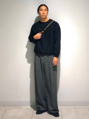 GU公式 | タックワイドパンツ(チェック)(丈標準70.0～74.0cm)