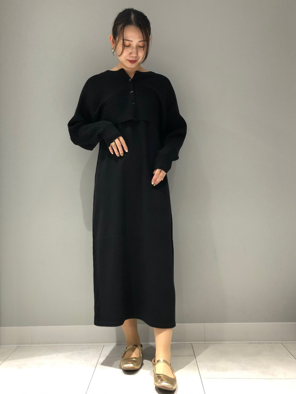 2ピースカーディガンセットワンピース」の着用コーディネート| ジーユー