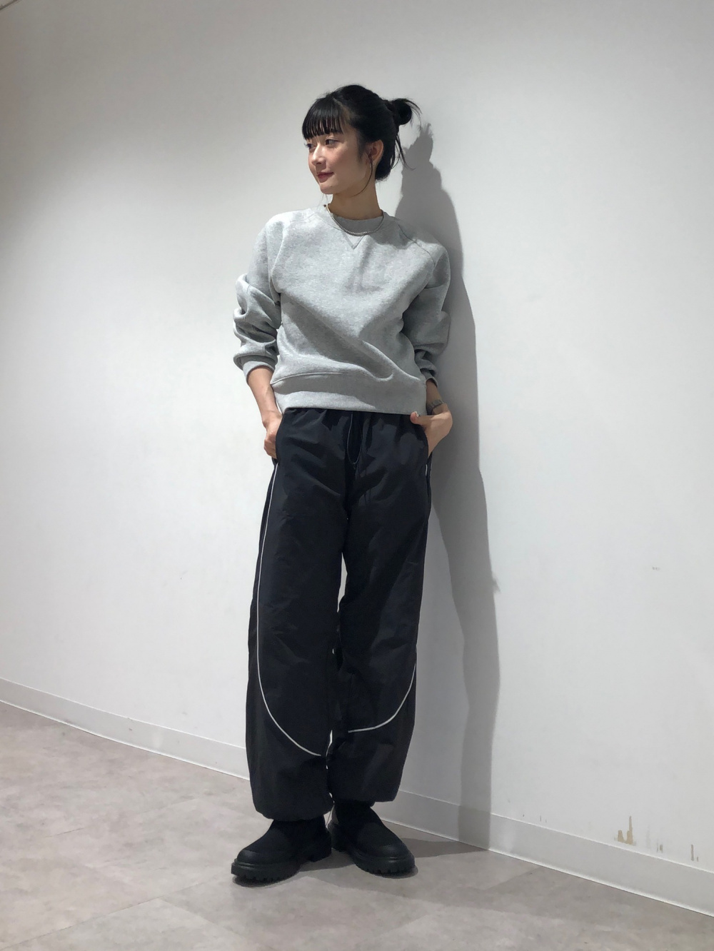 裏フリーストラックパンツ L ダークグレー GU m99886046420_1.jpg?1737887156