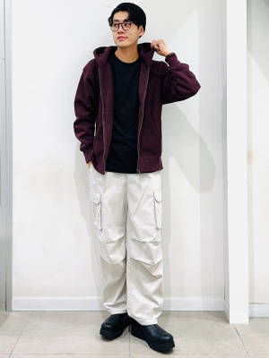 茶掛43 GU公式 | ソフトコットンクルーネックT(長袖)