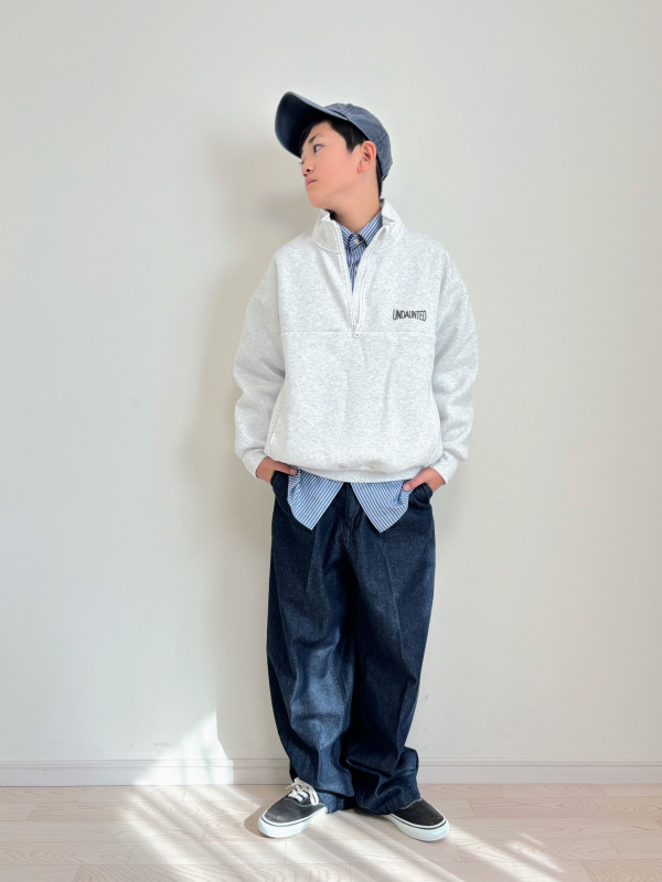 GU公式 | デニムツータックバギースラックス(丈標準71.0～75.0cm)