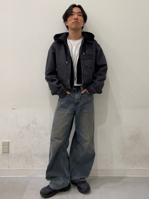 GU公式 | デニムジップアップブルゾン(セットアップ可能)