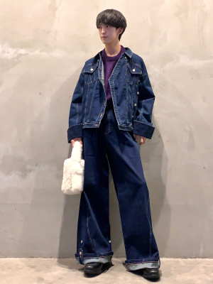 新品 3XL GU デニムブルゾン by rokh ロク ダークグレー ジーユー GU公式 | デニムブルゾン by rokh +X