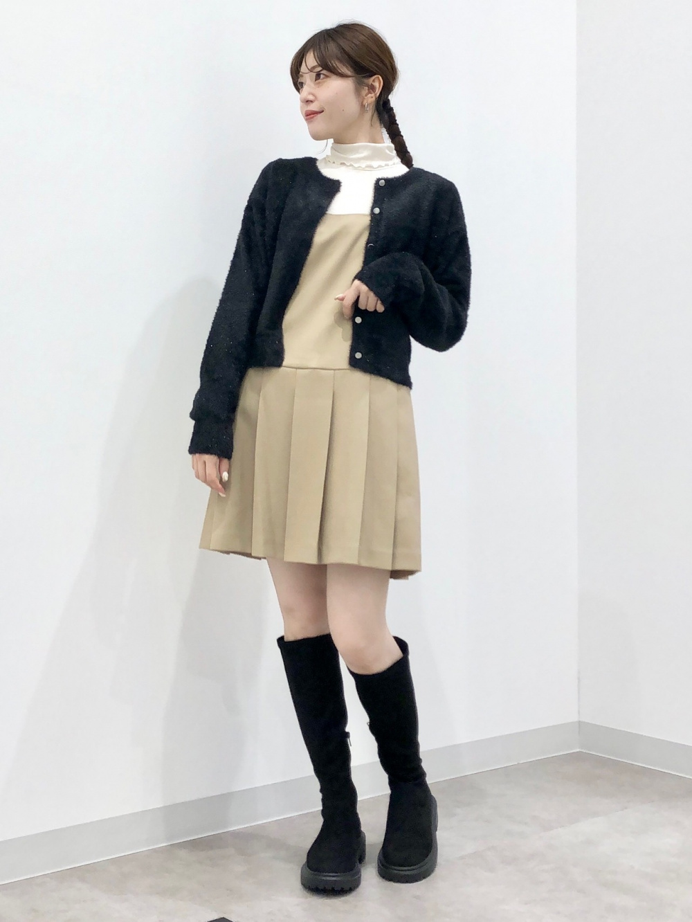 ソフトリブタートルネックT(長袖)(ややスリム)、シャイニー